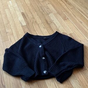 Fashion Black Button-Up Women's Sweater Size Small